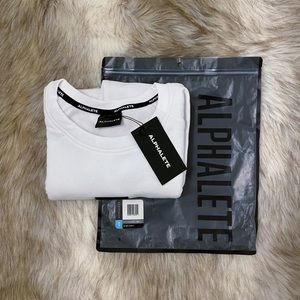 Alphalete atlas crop sweater white